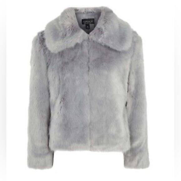 Topshop Claire faux fur jacket gray - Picture 10 of 10